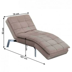 Rozkládací křeslo, šedohnědá TAUPE/chrom, REMAN