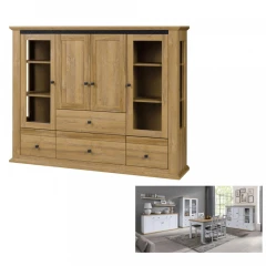 Vitrína LEON MZ6 - bílá/dub grand