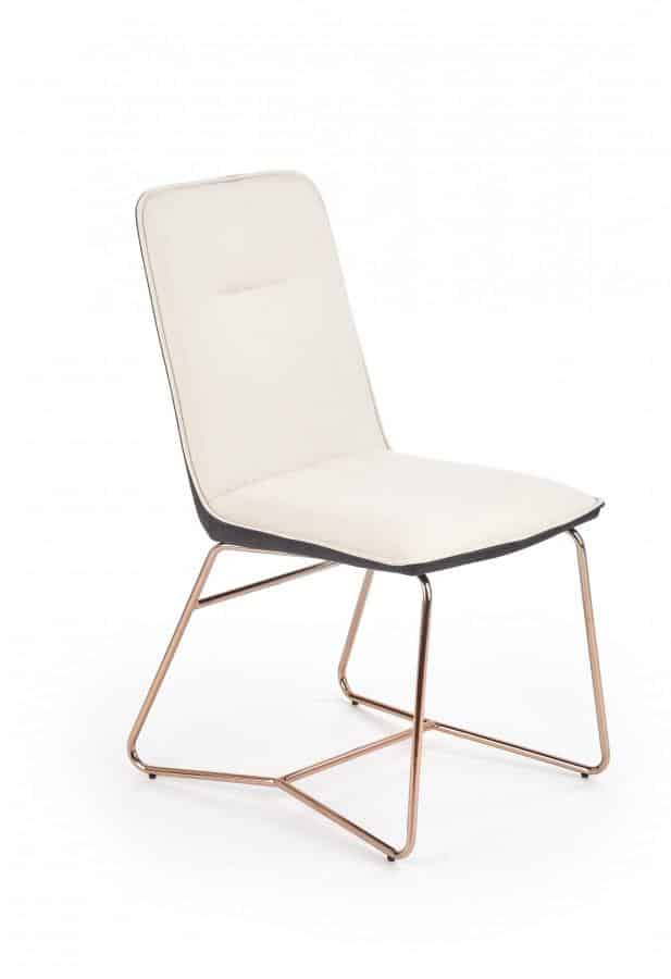 Halmar Jídelní židle K390 - krémová/zlatorůžová