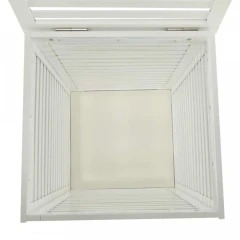 Koš na prádlo, lakovaný bambus/bílá/béžová, BASKET