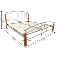 Manželská postel MIRELA olše/kov 140x200 č.5