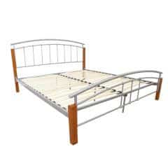 Manželská postel MIRELA olše/kov 140x200 č.2