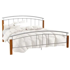 Manželská postel MIRELA olše/kov 140x200