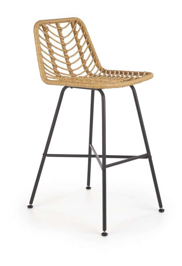 Halmar Barová židle H97 - umělý ratan/černá