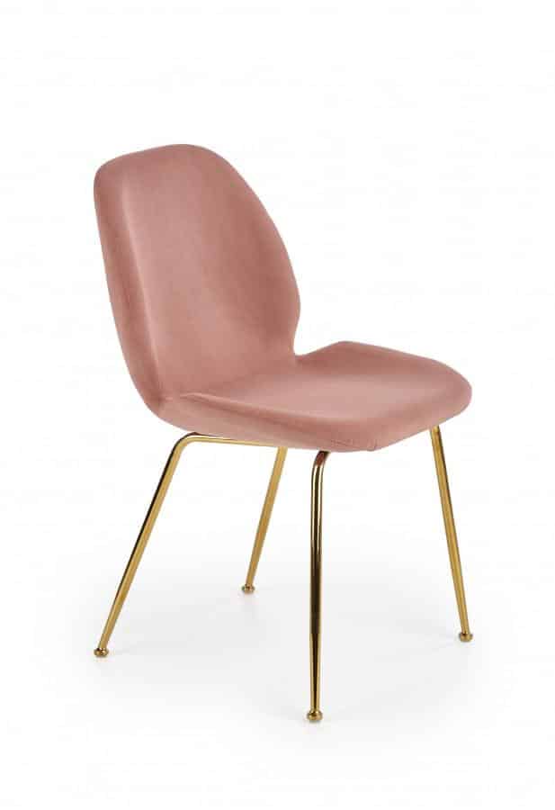 Levně Halmar Jídelní židle K381 - růžová/zlatá