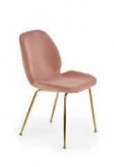 Jídelní židle K381 - růžová/zlatá