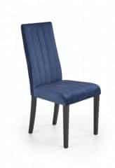 DIEGO 2 krzesło czarny / tap. velvet pikowany Pasy - MONOLITH 77 (granatowy) (1p=2szt)