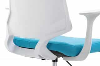 Kancelářská židle, sedák modrá látka, bílý PP plast, výškově nastavitelná KA-R202 BLUE