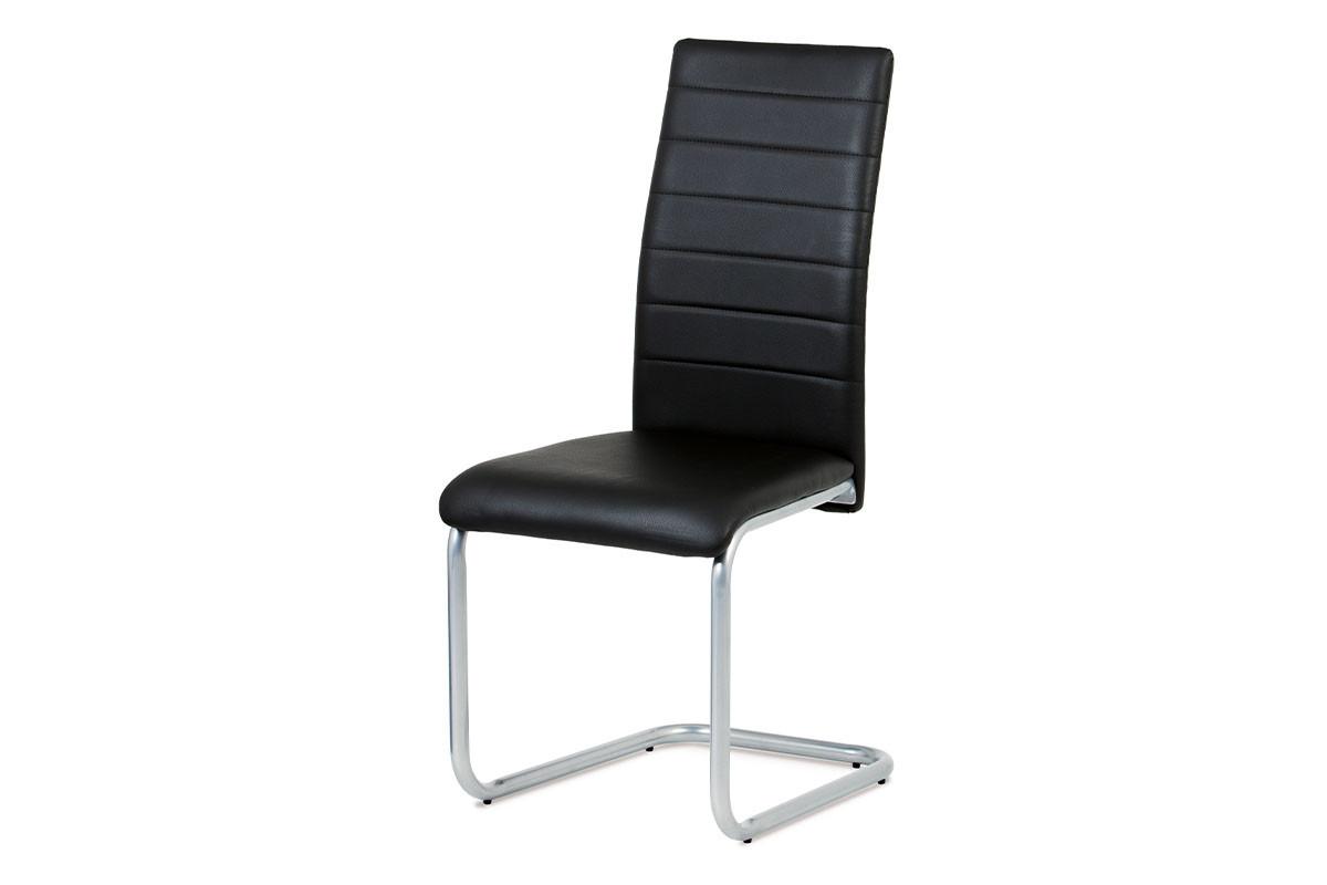 Autronic Jídelní židle DCL-102 WT - koženka bílá / šedý lak