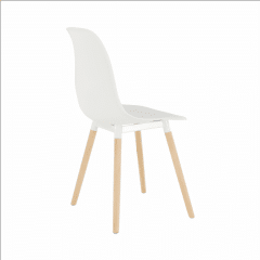 Židle KALISA - bílá plast / buk č.3
