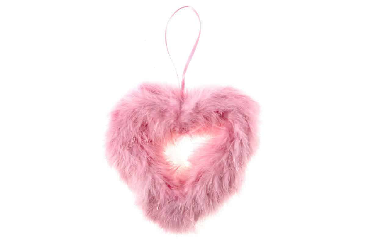 Autronic Růžové srdce z peří - dekorace AK1901-PINK