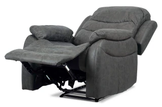 TV a relaxační křeslo, manuální polohování, potah šedá látka v dekoru kůže TV-4086 GREY