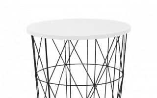 Odkládací stolek Mariffa - deska bílá/podnož černá č.3