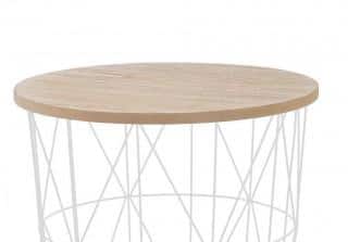 Odkládací stolek Mariffa - deska přírodní/podnož bílá č.3