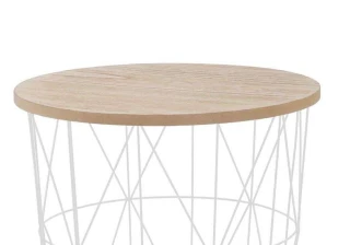 Odkládací stolek Mariffa - deska přírodní/podnož bílá č.3