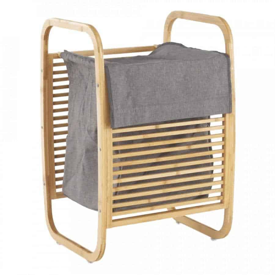 Tempo Kondela Koš na prádlo POKO - bambus/šedá + kupón KONDELA10 na okamžitou slevu 3% (kupón uplatníte v košíku)