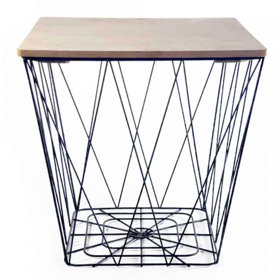 ATAN Příruční stolek AZURO, přírodní/černá - II.jakost
