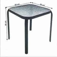 Zahradní konferenční stůl, cen oceli / tvrzené sklo, RAMOL