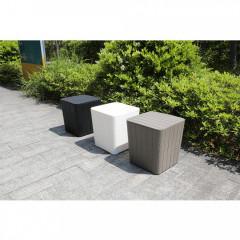 Zahradní úložný box / příruční stolek, šedá, IBLIS