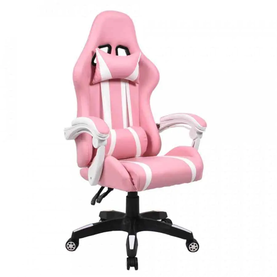 Herní křeslo PINKY - růžová/bílá