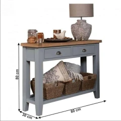 Konzolový stolek, šedá/světlý ořech, JEREVAN