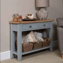 Konzolový stolek, šedá/světlý ořech, JEREVAN