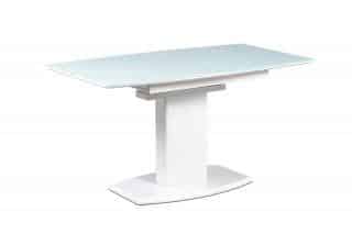 Jídelní stůl AT-4012 WT - 140+40x80 cm, bílé sklo + bílá MDF č.2
