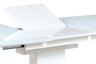 Jídelní stůl AT-4012 WT - 140+40x80 cm, bílé sklo + bílá MDF č.4