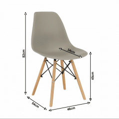 Židle CINKLA 3 NEW - teplá šedá / buk č.2