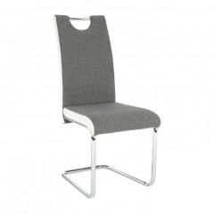 Židle IZMA - bílá ekokůže / šedá látka č.1