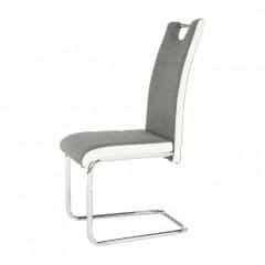Židle IZMA - bílá ekokůže / šedá látka č.2