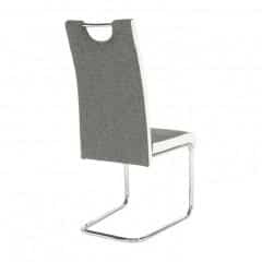 Židle IZMA - bílá ekokůže / šedá látka č.3