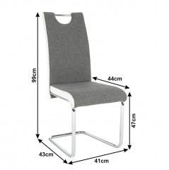 Židle IZMA - bílá ekokůže / šedá látka č.5