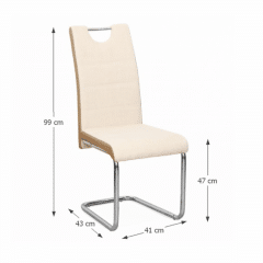 Židle IZMA - béžová ekokůže / béžová látka č.3
