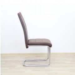 Židle IZMA - hnědá ekokůže / hnědá látka č.3