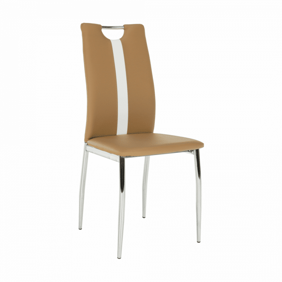 Levně Tempo Kondela Židle SIGNA - béžová / bílá ekokůže + kupón KONDELA10 na okamžitou slevu 3% (kupón uplatníte v košíku)
