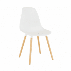 Židle KALISA - bílá plast / buk č.1