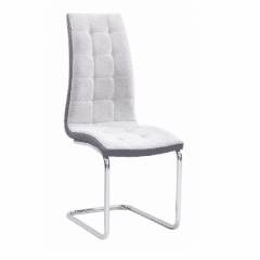Jídelní židle SALOMA NEW - světle šedá /chrom č.1