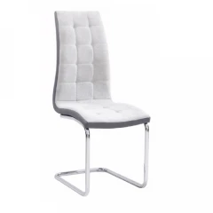 Jídelní židle SALOMA NEW - světle šedá /chrom č.1
