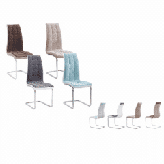 Jídelní židle SALOMA NEW - světle šedá /chrom č.4