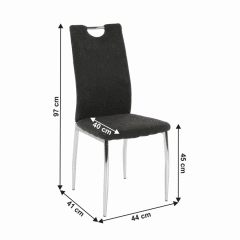 Jídelní židle OLIVA NEW - hnědošedá látka / chrom č.6