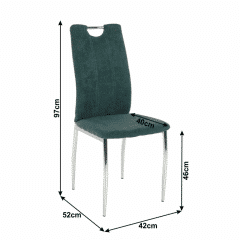 Jídelní židle OLIVA NEW - azurová látka / chrom č.6