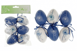 Vajíčka plastová modrá a bílá, sada 6 kusů VEL5049-BLUE č.1