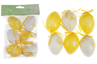 Vajíčka plastová žlutá a bílá, sada 6 kusů VEL5049-YEL č.1