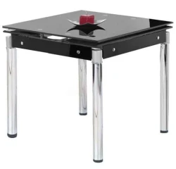 Jídelní stůl Kent - chrom - černý