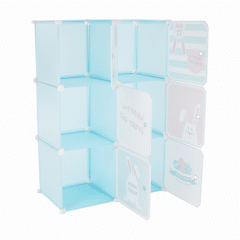 Dětská modulární skříňka EDRIN - modrá/dětský vzor č.2