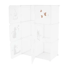 Dětská modulární skříňka DINOS, bílá/dětský vzor č.5