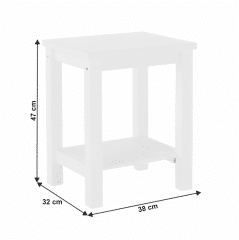Noční stolek FOSIL, masív/bílá č.3