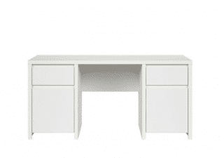 Psací stůl Kaspian BIU2D2S/160, bílá/bílý mat č.2