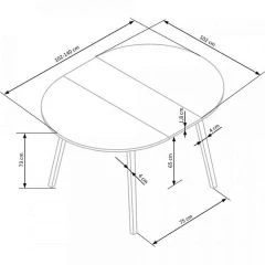 Rozkládací jídelní stůl RUBEN - bílá/buk č.4